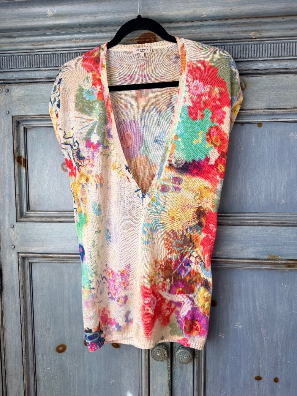 Etro Sleeveless Knit Floral Top Size 38